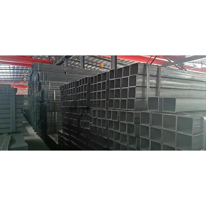 Tubo de acero cuadrado y rectangular negro de gran diámetro